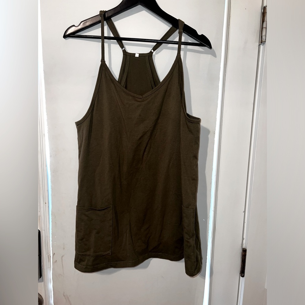 Athletic skirt dress, size small, olive green